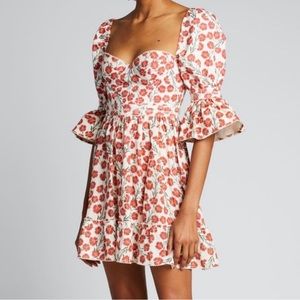 NWT Agua by Agua Bendita Cedro Bermelo Floral Mini Dress Size Large